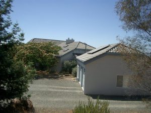 a roof with solar panels on it