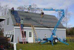 solar panels being installed