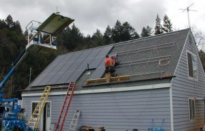 solar panels on a roof