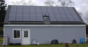 solar panels on a roof