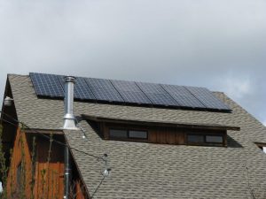 solar panels on a roof