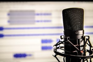 close up of a recording microphone