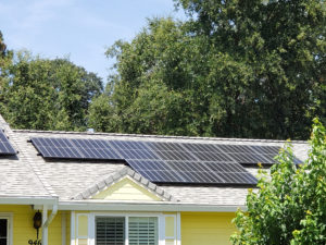 Solar panels on roof