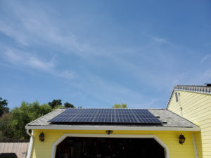 Solar panels on roof