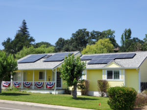 Solar panels on roof