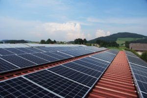 solar panels on a roof