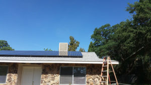 solar panels on a roof