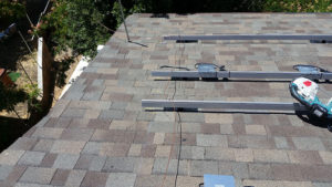 hardware installed on a roof, ready for solar panels