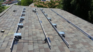 hardware installed on a roof, ready for solar panels