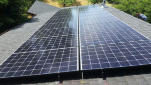 solar panels on a roof