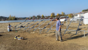 installing solar panels mounted in the ground