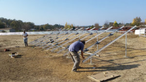 installing solar panels mounted in the ground