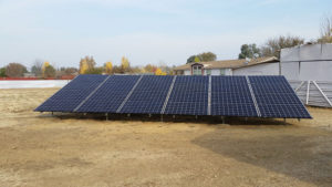 solar panels mounted in the ground