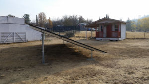 solar panels mounted in the ground