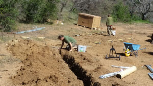 digging a trench