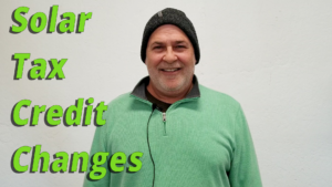 A photo of Dan that displays the title "Solar tax credit changes"