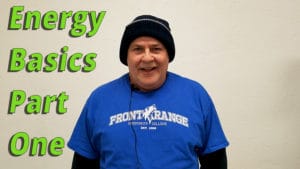 A photo of Dan that displays the title "Energy basics part one"