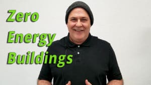 A photo of Dan that displays the title "Zero Energy Buildings"