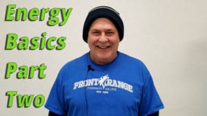 A photo of Dan that displays the title "Energy basics part two"